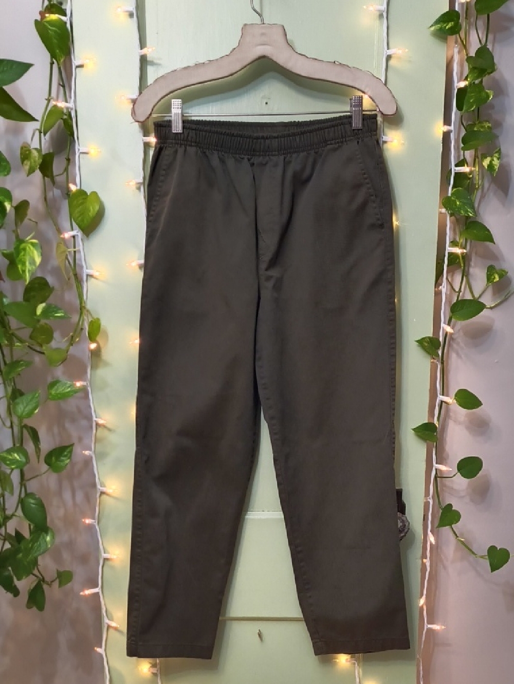 Women's Cabin Creek Dark Olive Elastic Waist 2 Pocket Slack Pant 6p